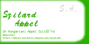 szilard appel business card